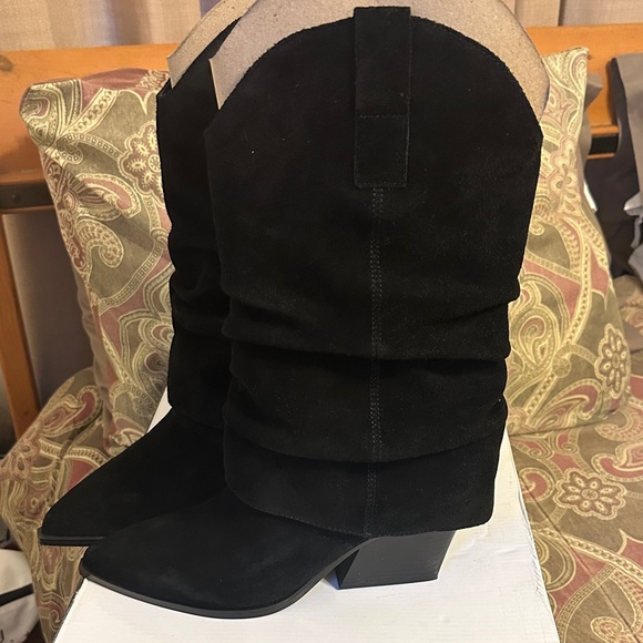 Nine West Black Heeled Boots - Picture 3 of 5